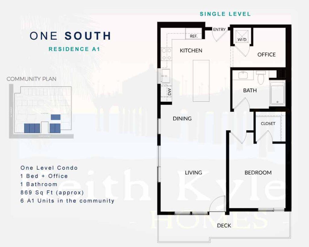 Residence A1 condo at One South in Redondo Beach