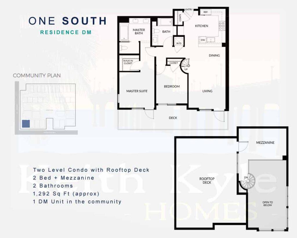 Residence DM condo floorplan at One South in Redondo Beach