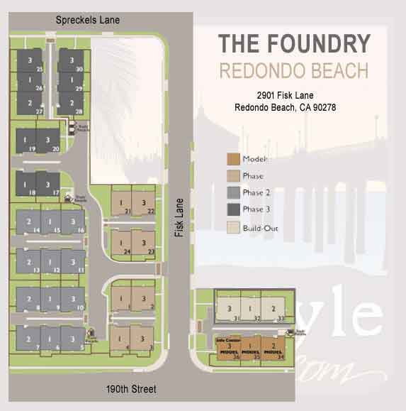 The Foundry towhomes Redondo Beach community map